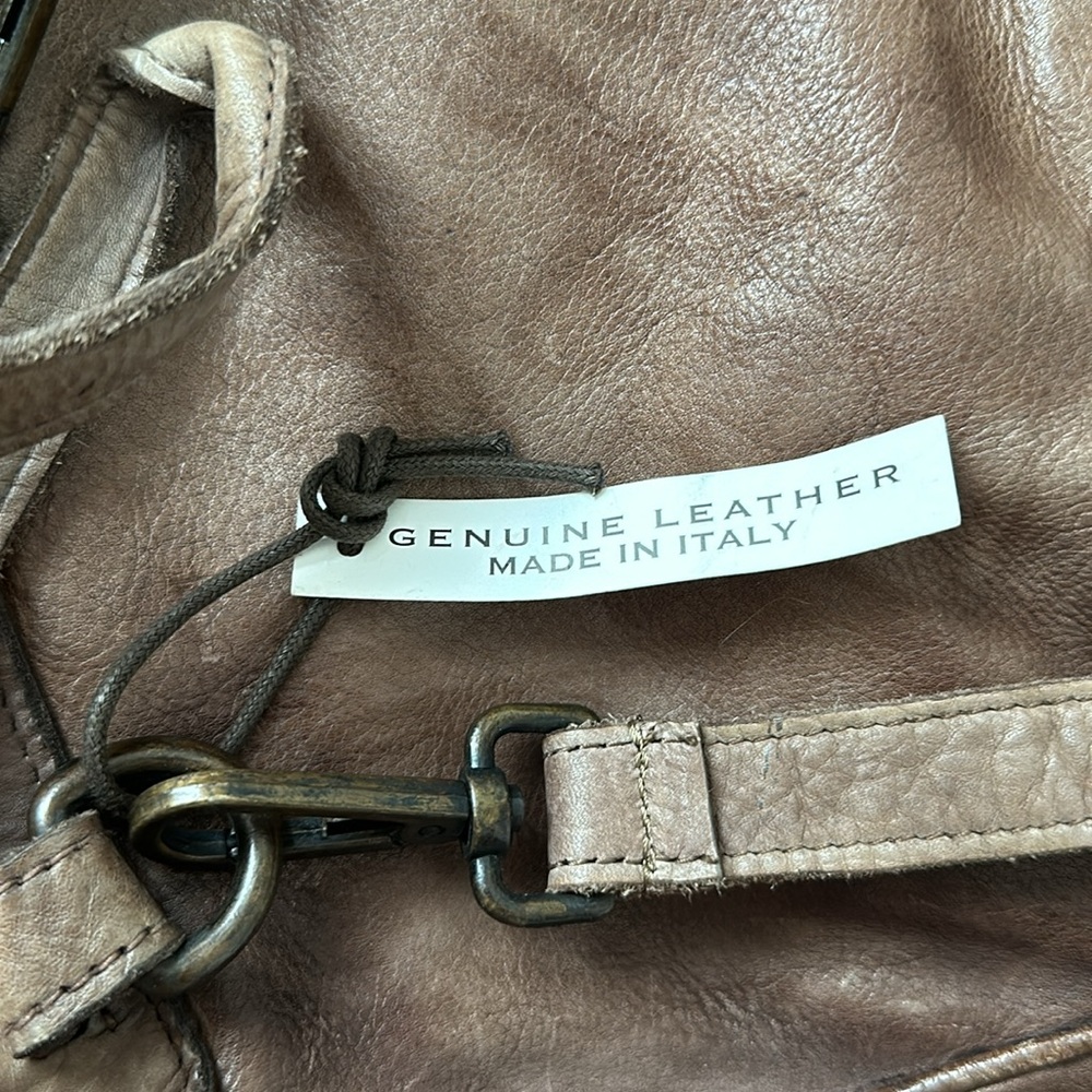 Italian Brown Woven Leather Backpack - Picture 6 of 7